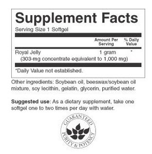 อาหารเสริม royal jelly ยอดขายอันดับที่ 9 ของอเมริกา Royal Jelly 1,000 mg 100 Sgels
